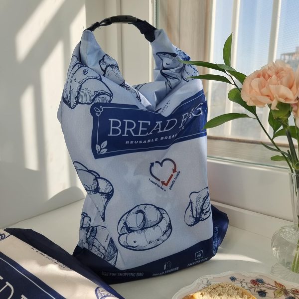 GRIN BY GRIN- 2 Packs Bread Bags, Zipper Reusable Bread Bags for Homemade Loaf, Freezer Sourdough Container, Fresh Keeping Extra Large, Reusable Food Storage Bag - Image 2